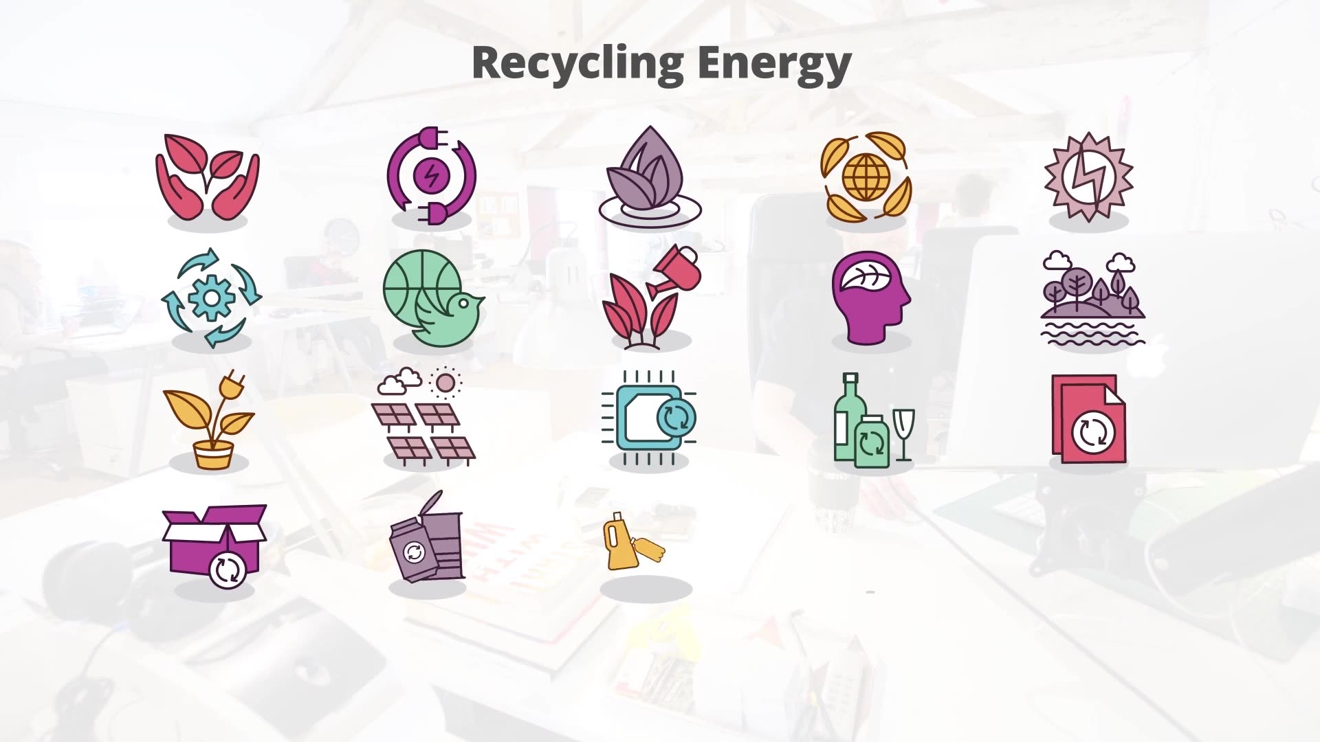 Recycling Energy – Flat Animation Icons (MOGRT) Videohive 23662330 Premiere Pro Image 7