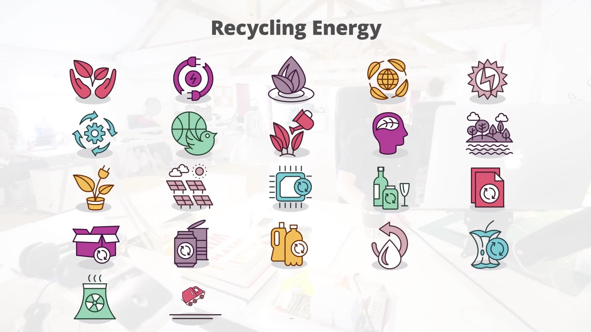 Recycling Energy – Flat Animation Icons (MOGRT) Videohive 23662330 Premiere Pro Image 8