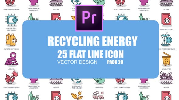 Recycling Energy – Flat Animation Icons (MOGRT) - Videohive 23662330 Download
