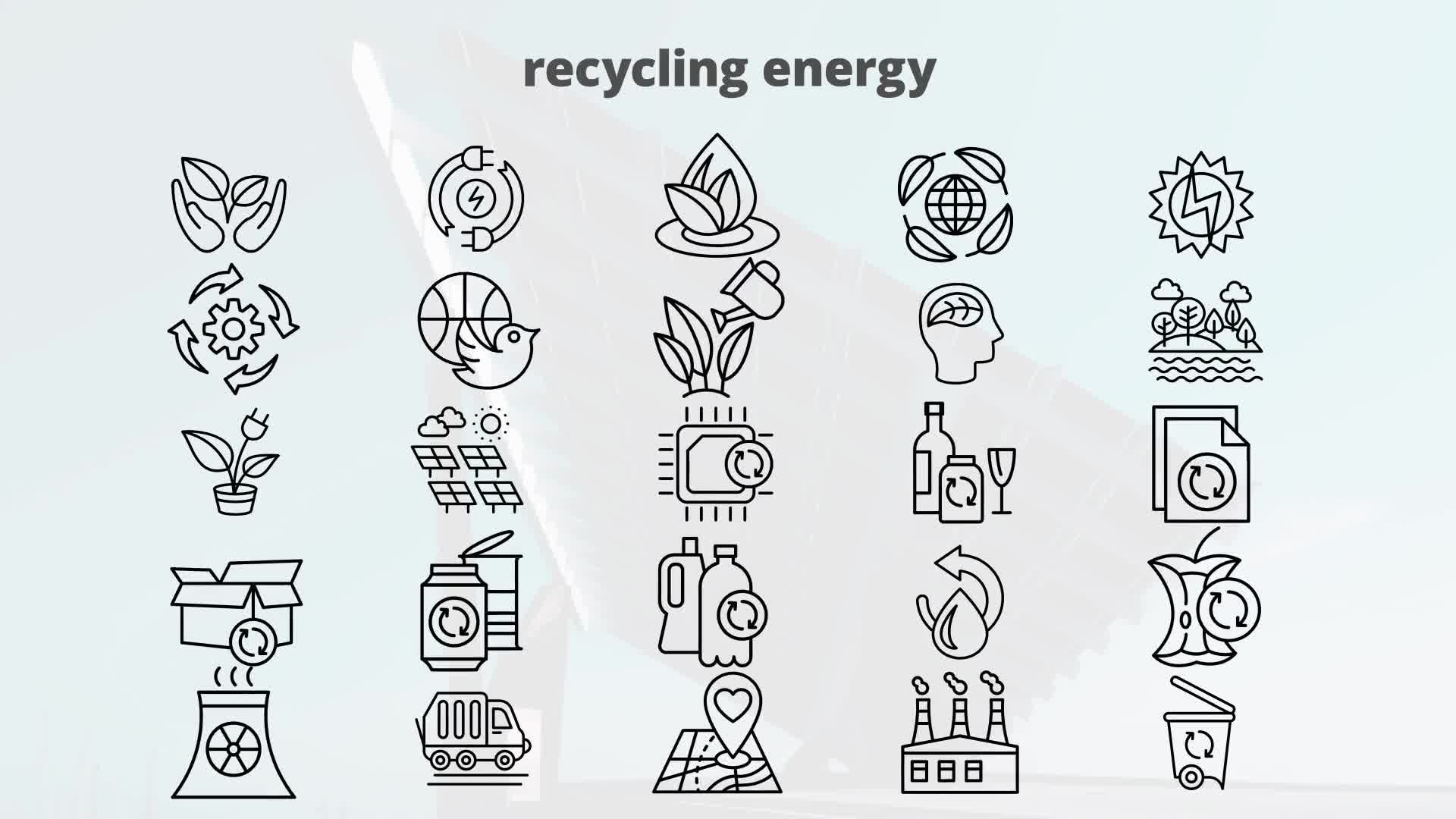 Recycling Energy – Thin Line Icons Videohive 23595963 After Effects Image 11