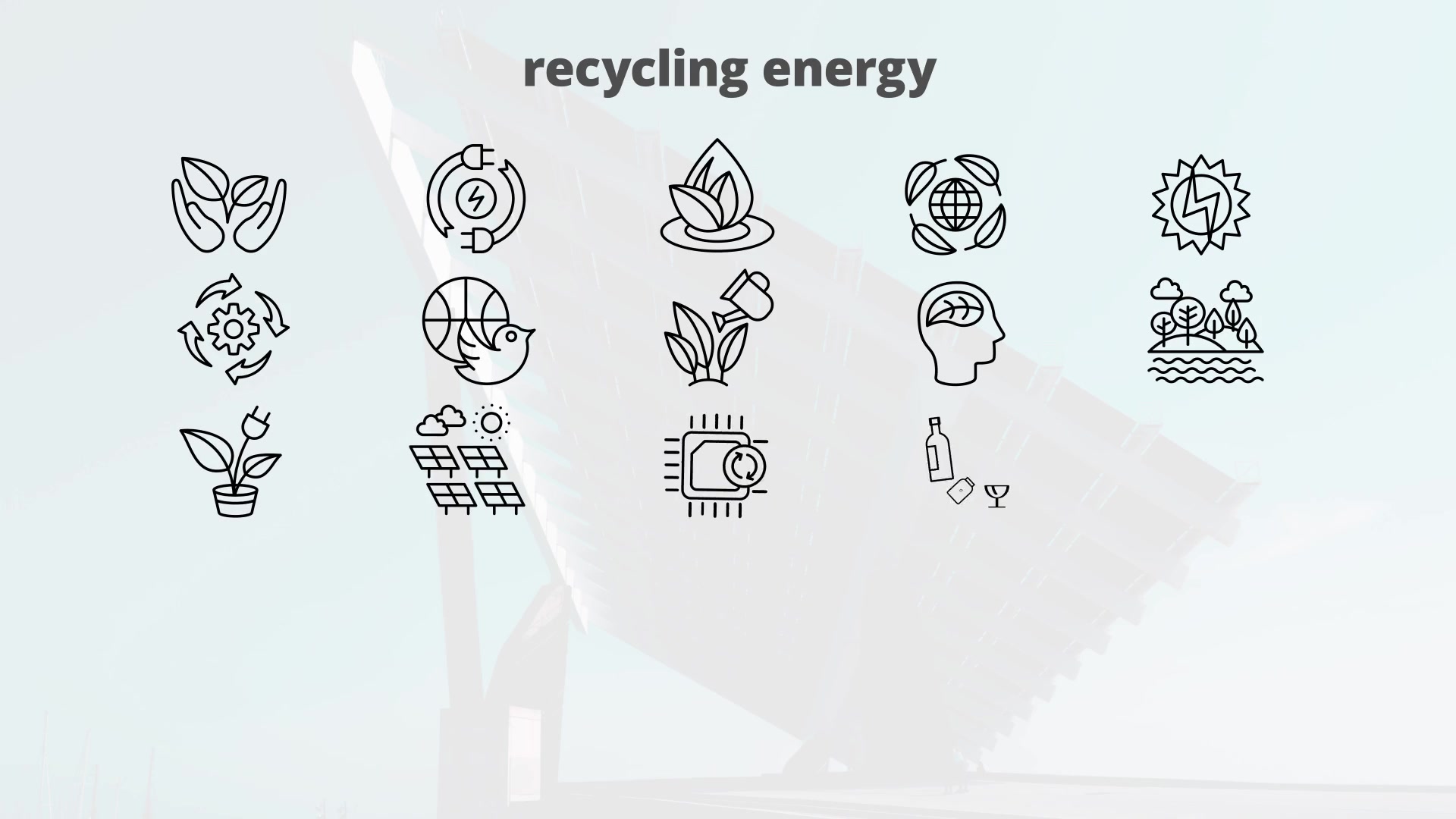 Recycling Energy – Thin Line Icons Videohive 23595963 After Effects Image 6