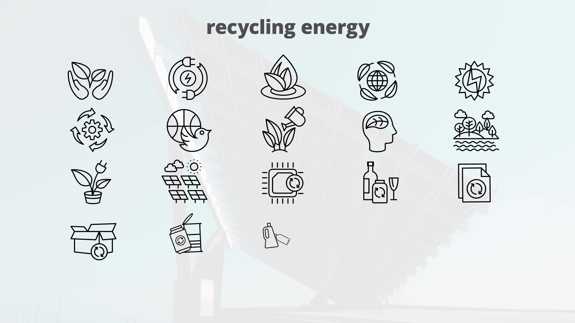 Recycling Energy – Thin Line Icons Videohive 23595963 After Effects Image 7