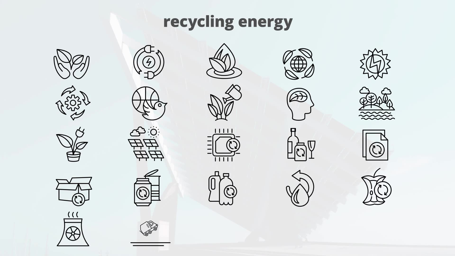 Recycling Energy – Thin Line Icons Videohive 23595963 After Effects Image 8