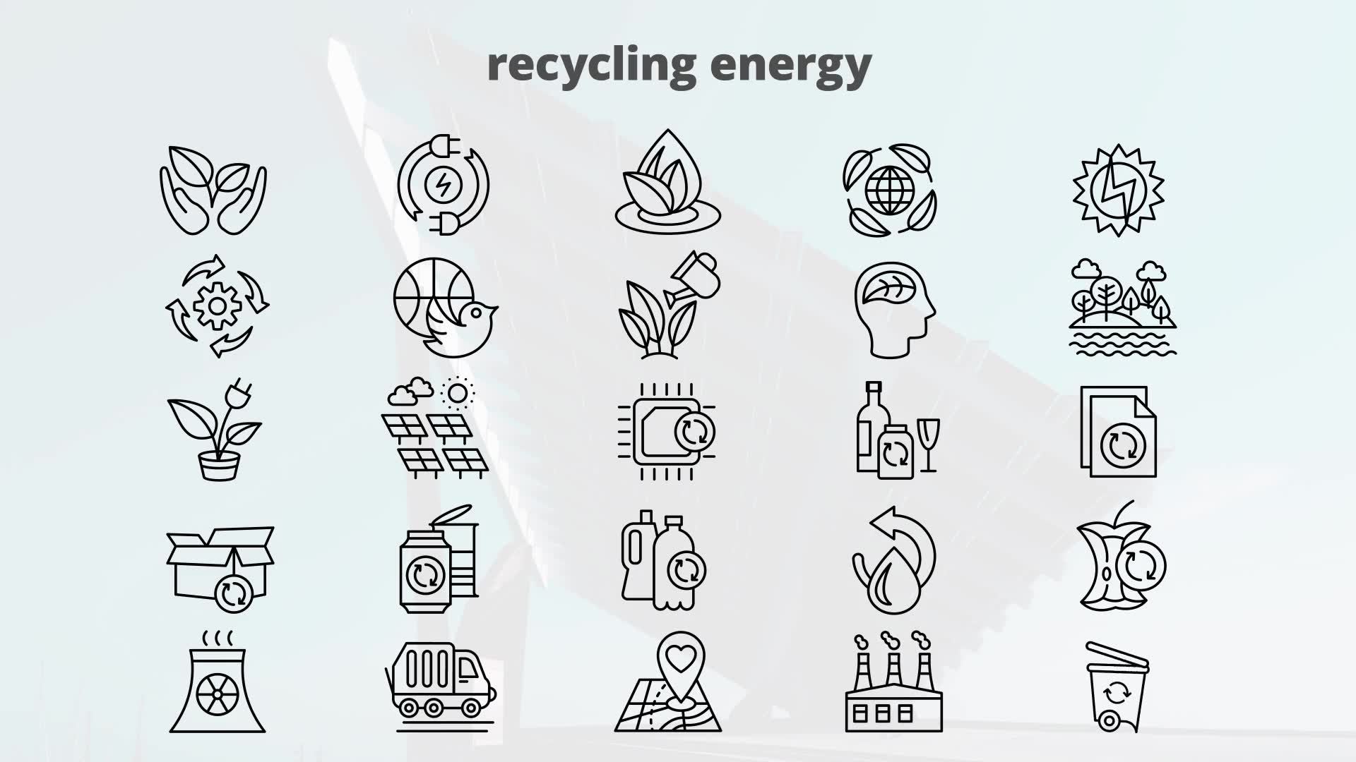 Recycling Energy – Thin Line Icons Videohive 23595963 After Effects Image 9