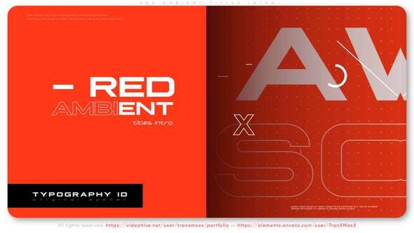 Red Ambient Titles Intro - 32544714 Videohive Download