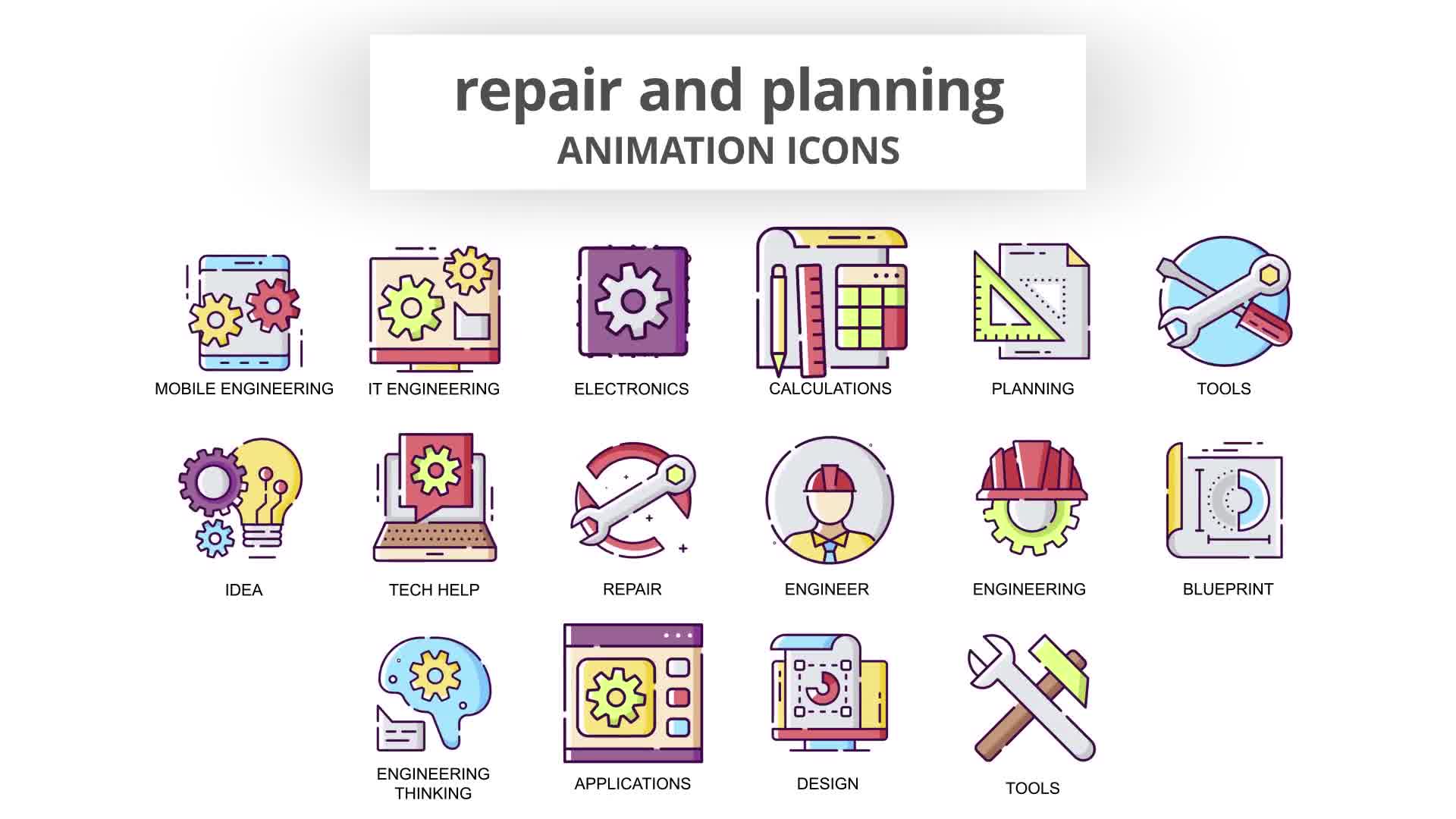 Repair & Planning Animation Icons Videohive 30885411 After Effects Image 10