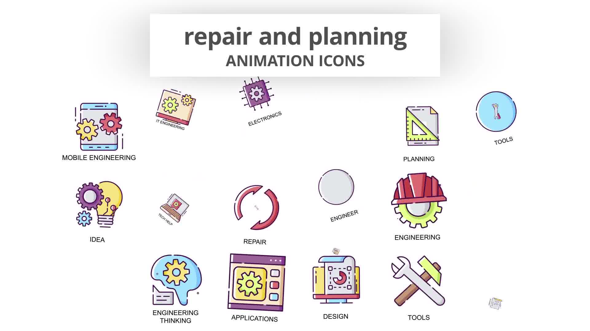 Repair & Planning Animation Icons Videohive 30885411 After Effects Image 11