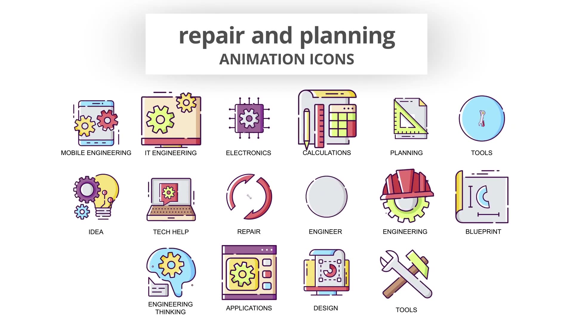 Repair & Planning Animation Icons Videohive 30885411 After Effects Image 6
