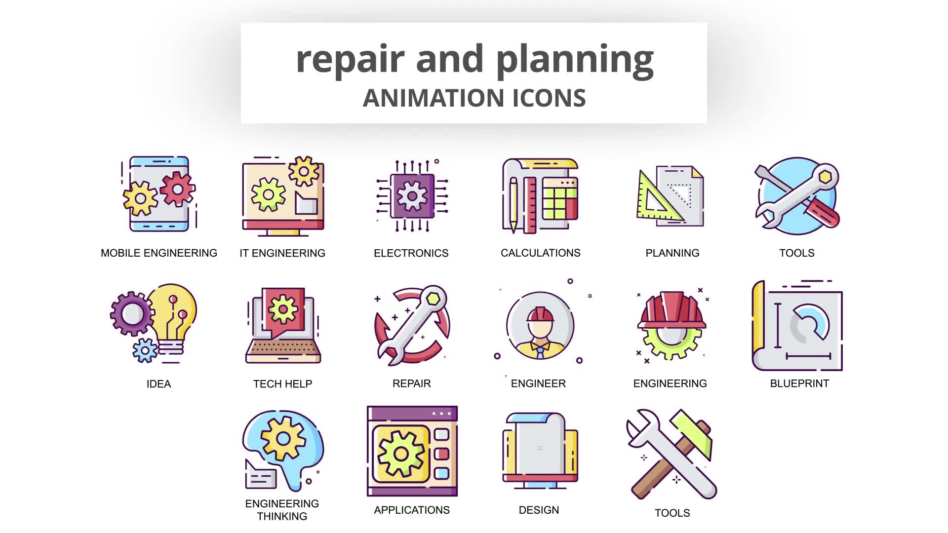 Repair & Planning Animation Icons Videohive 30885411 After Effects Image 7
