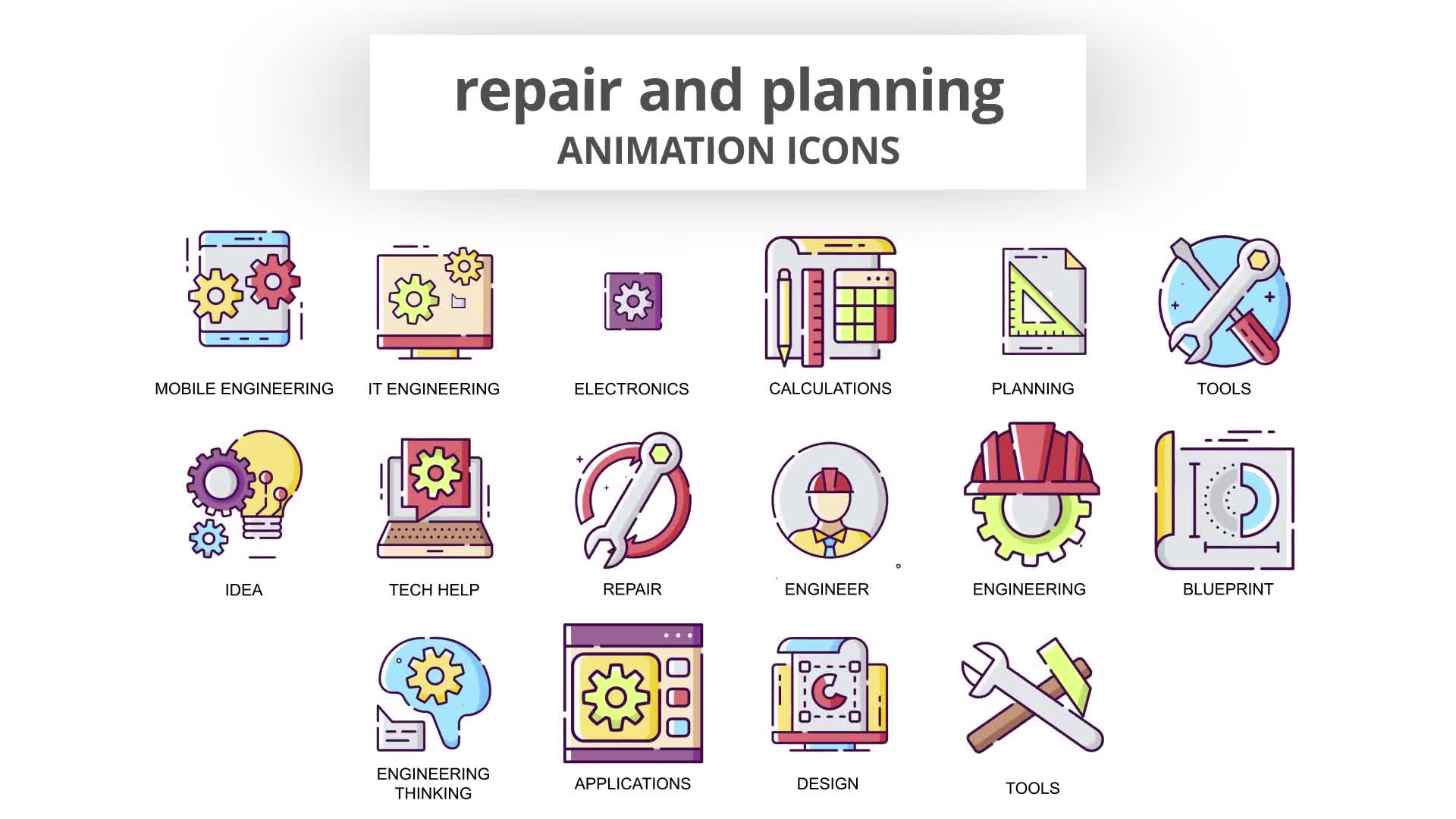 Repair & Planning Animation Icons Videohive 30885411 After Effects Image 8