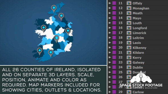 Republic of Ireland Map Kit - Download Videohive 20934574