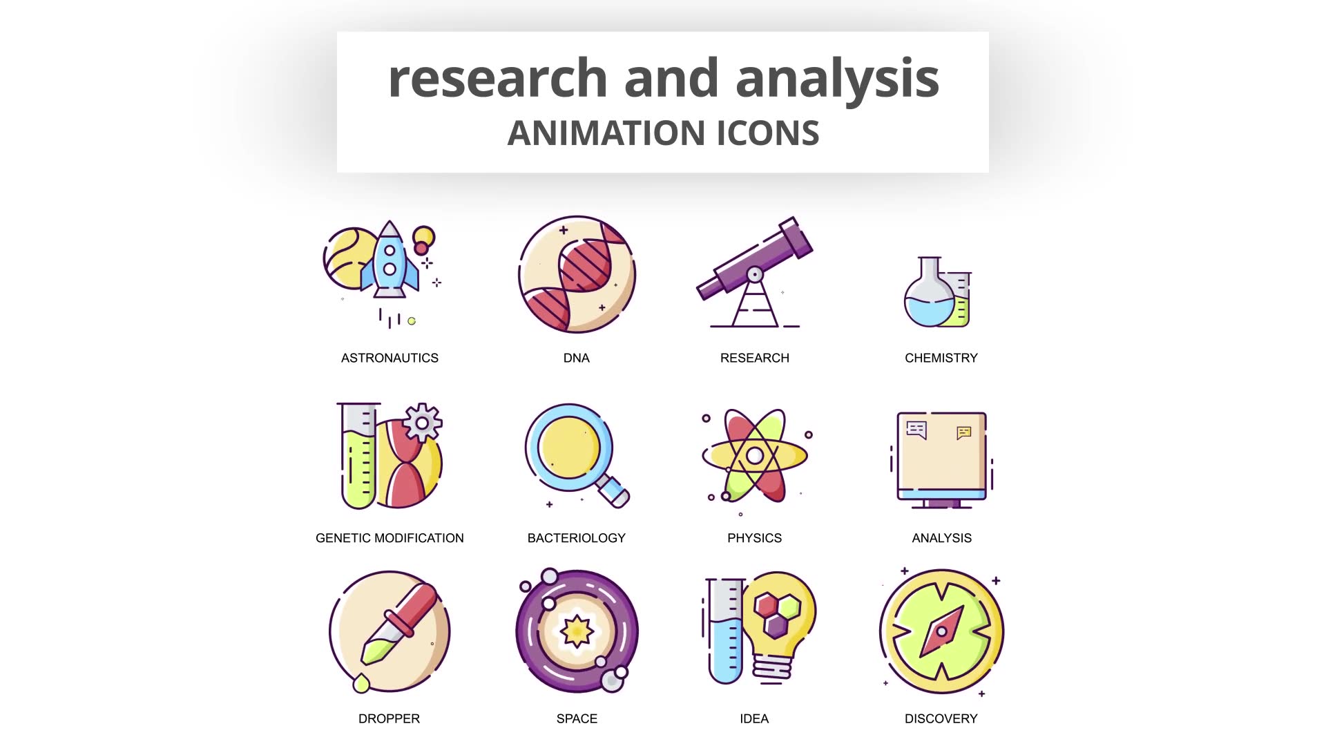 Research & Analysis Animation Icons Videohive 30885420 After Effects Image 6