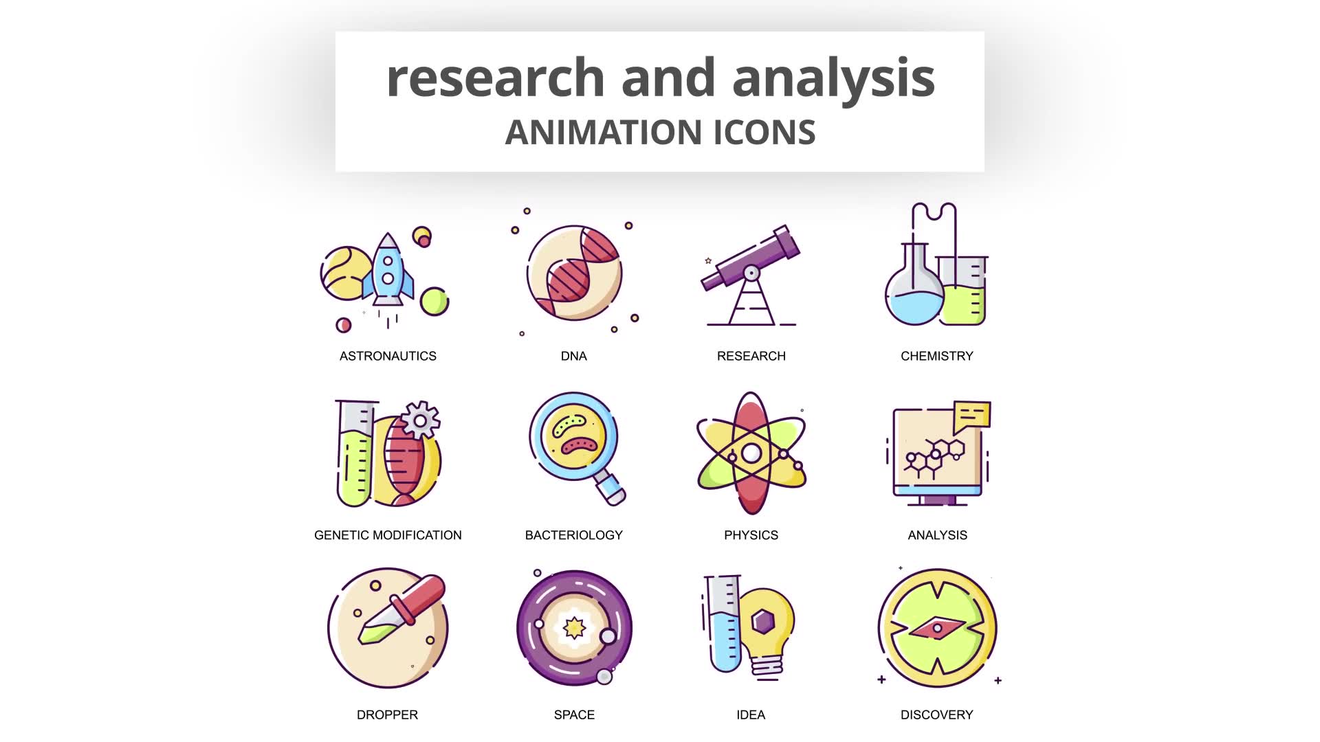 Research & Analysis Animation Icons Videohive 30885420 After Effects Image 7