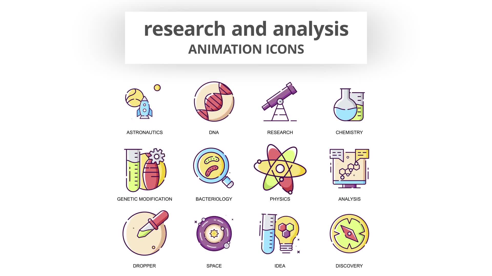 Research & Analysis Animation Icons Videohive 30885420 After Effects Image 8