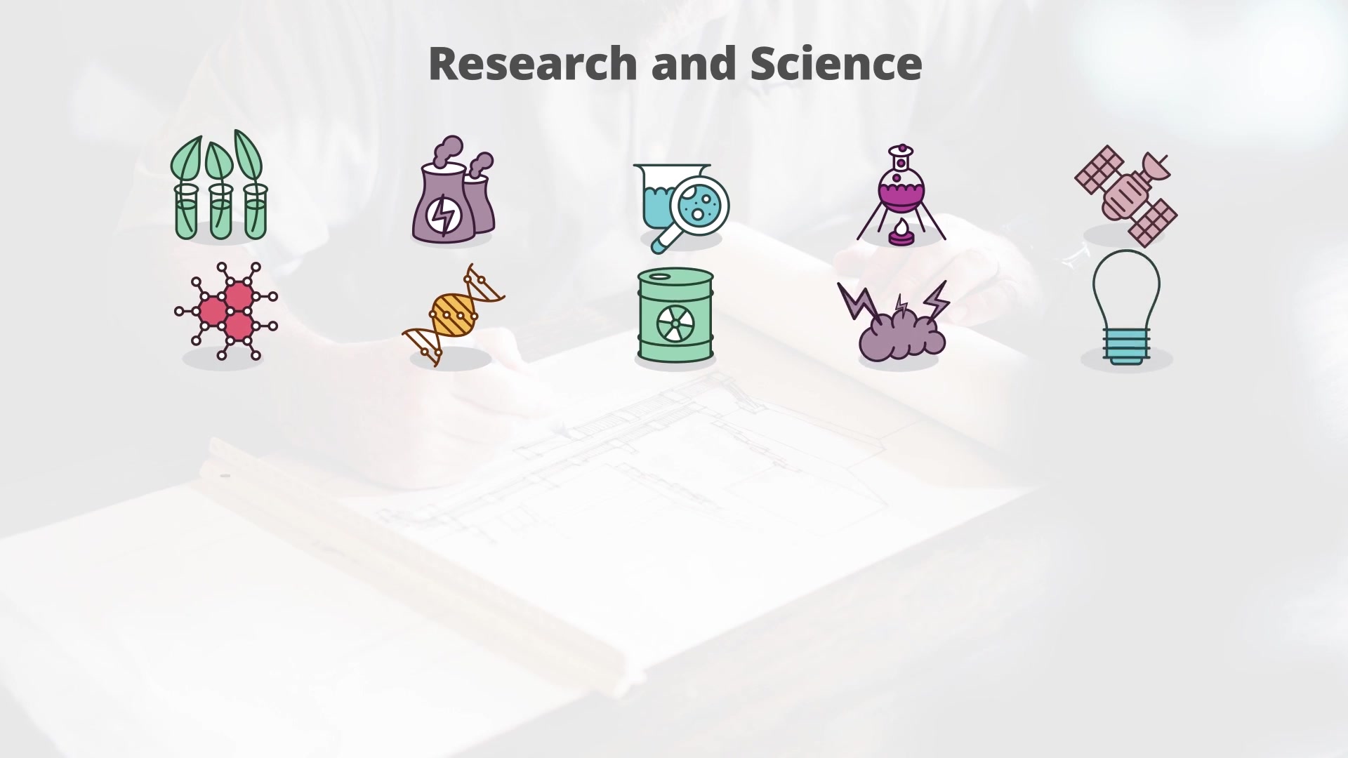Research And Science Flat Animation Icons - Download Videohive 23370347