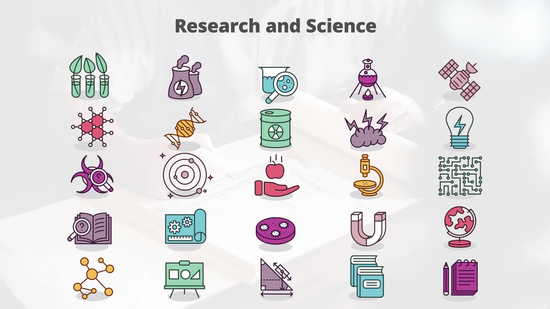 Research And Science Flat Animation Icons (MOGRT) Videohive 23659579 Premiere Pro Image 10
