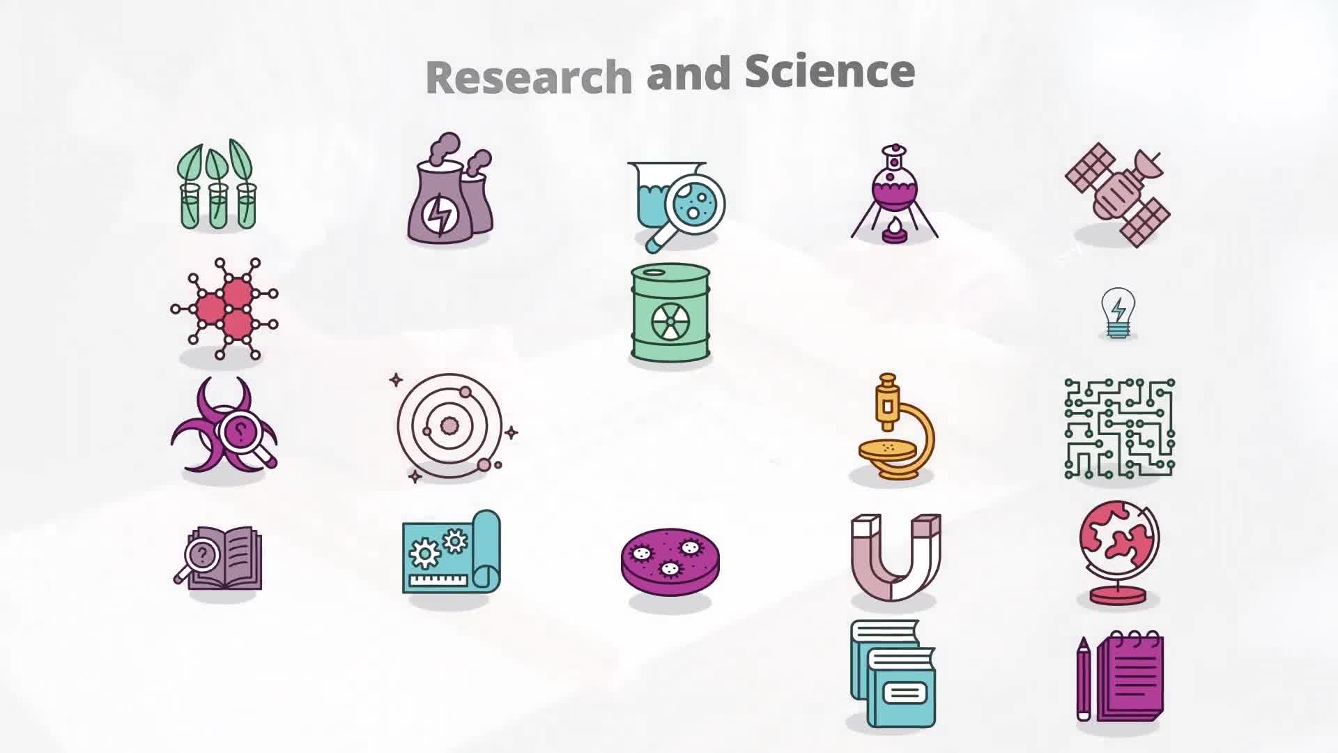 Research And Science Flat Animation Icons (MOGRT) Videohive 23659579 Premiere Pro Image 11