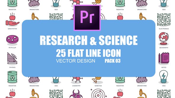 Research And Science Flat Animation Icons (MOGRT) - Download 23659579 Videohive