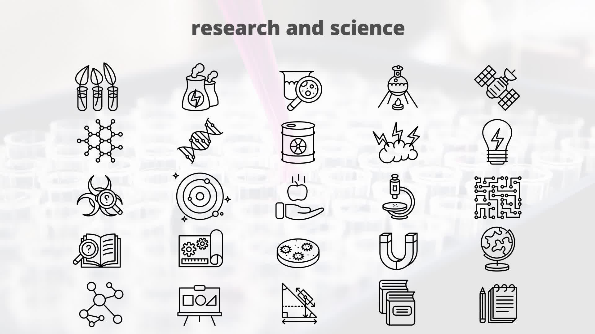 Research & Science – Thin Line Icons Videohive 23595714 After Effects Image 10