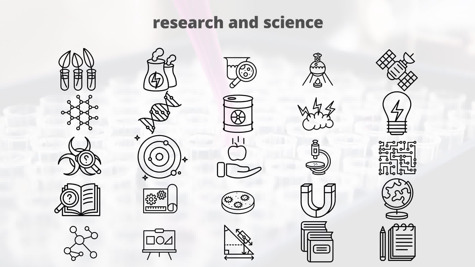 Research & Science – Thin Line Icons Videohive 23595714 After Effects Image 11