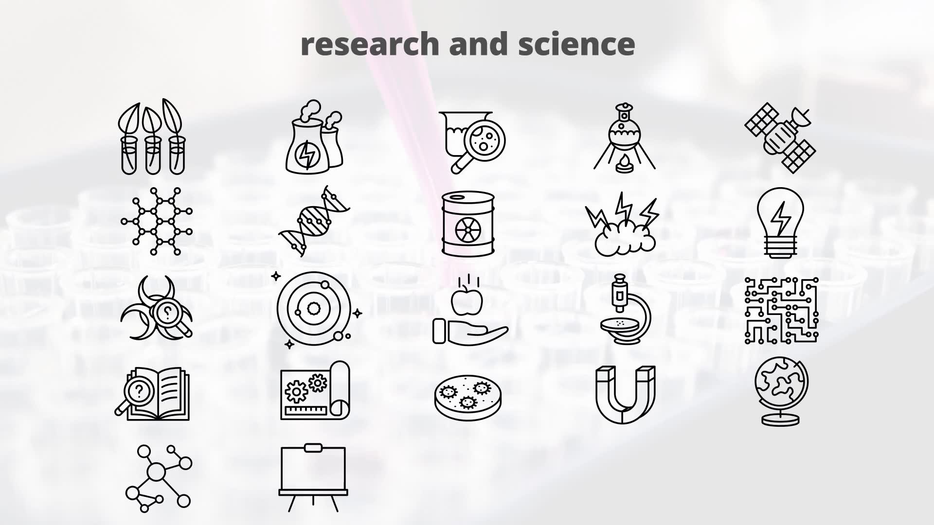 Research & Science – Thin Line Icons Videohive 23595714 After Effects Image 8