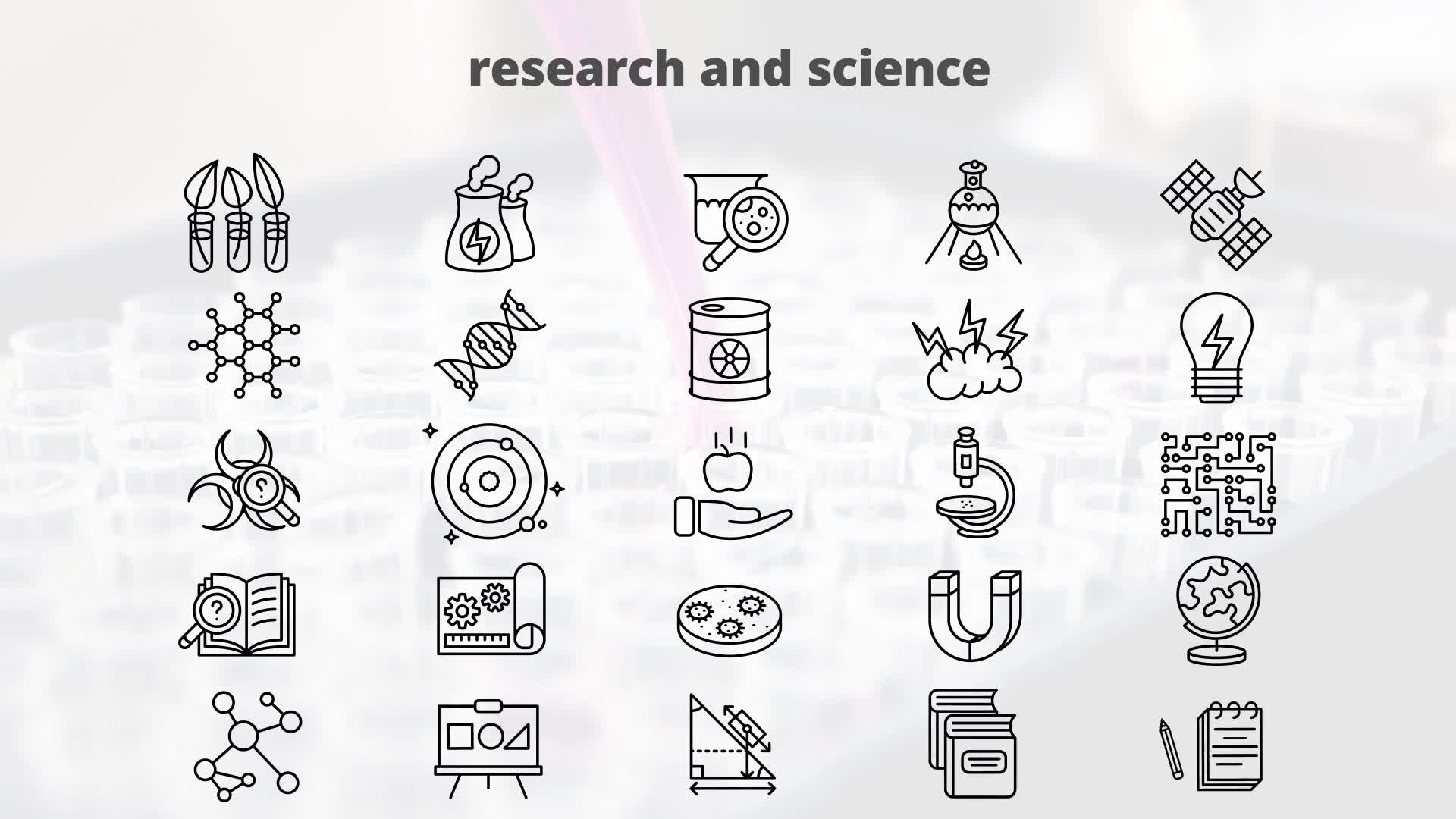 Research & Science – Thin Line Icons Videohive 23595714 After Effects Image 9