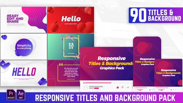 Responsive Titles and Backgrounds Pack - 24709342 Videohive Download