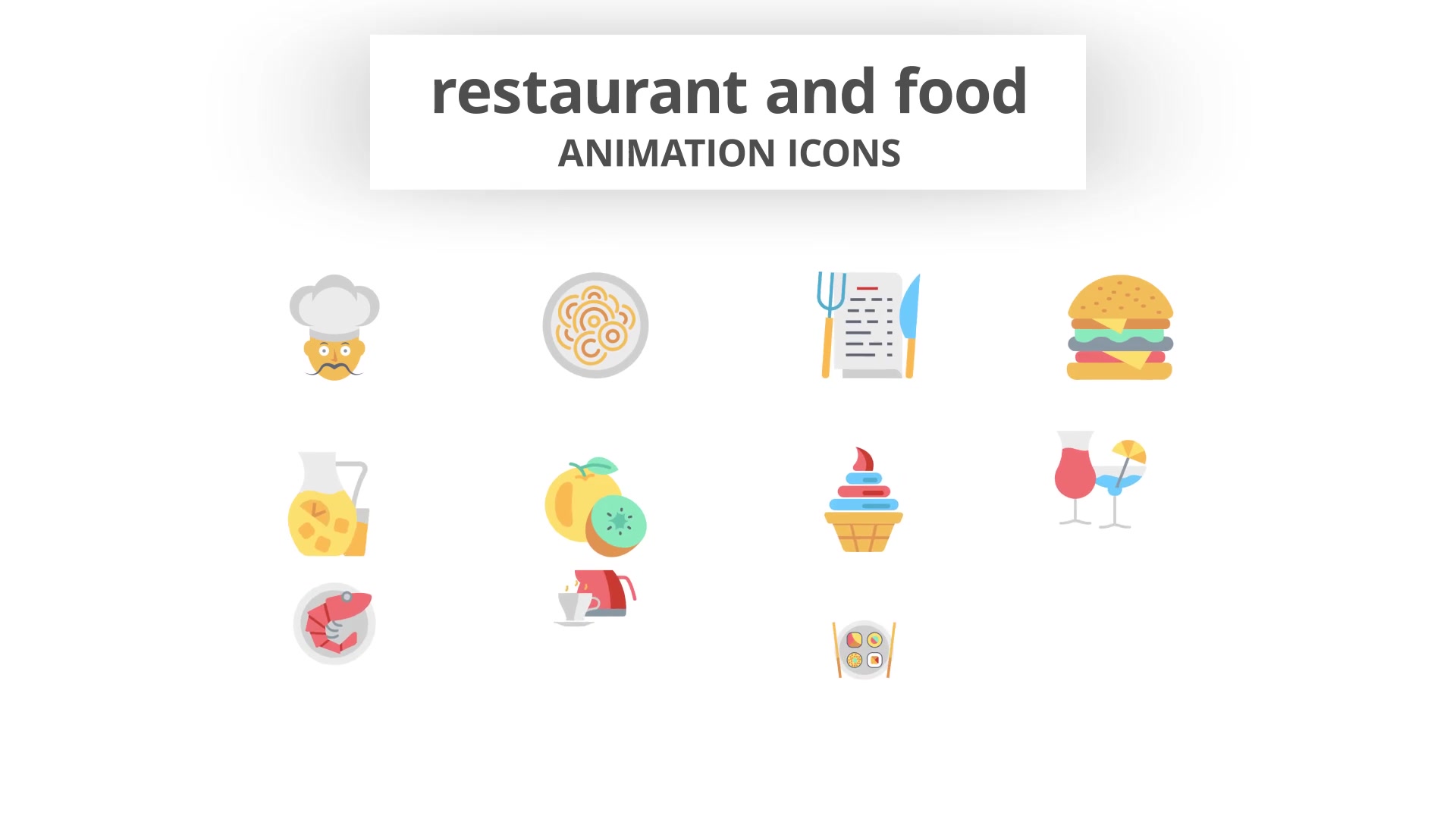 Restaurant and Food Animation Icons Videohive 26634696 After Effects Image 4