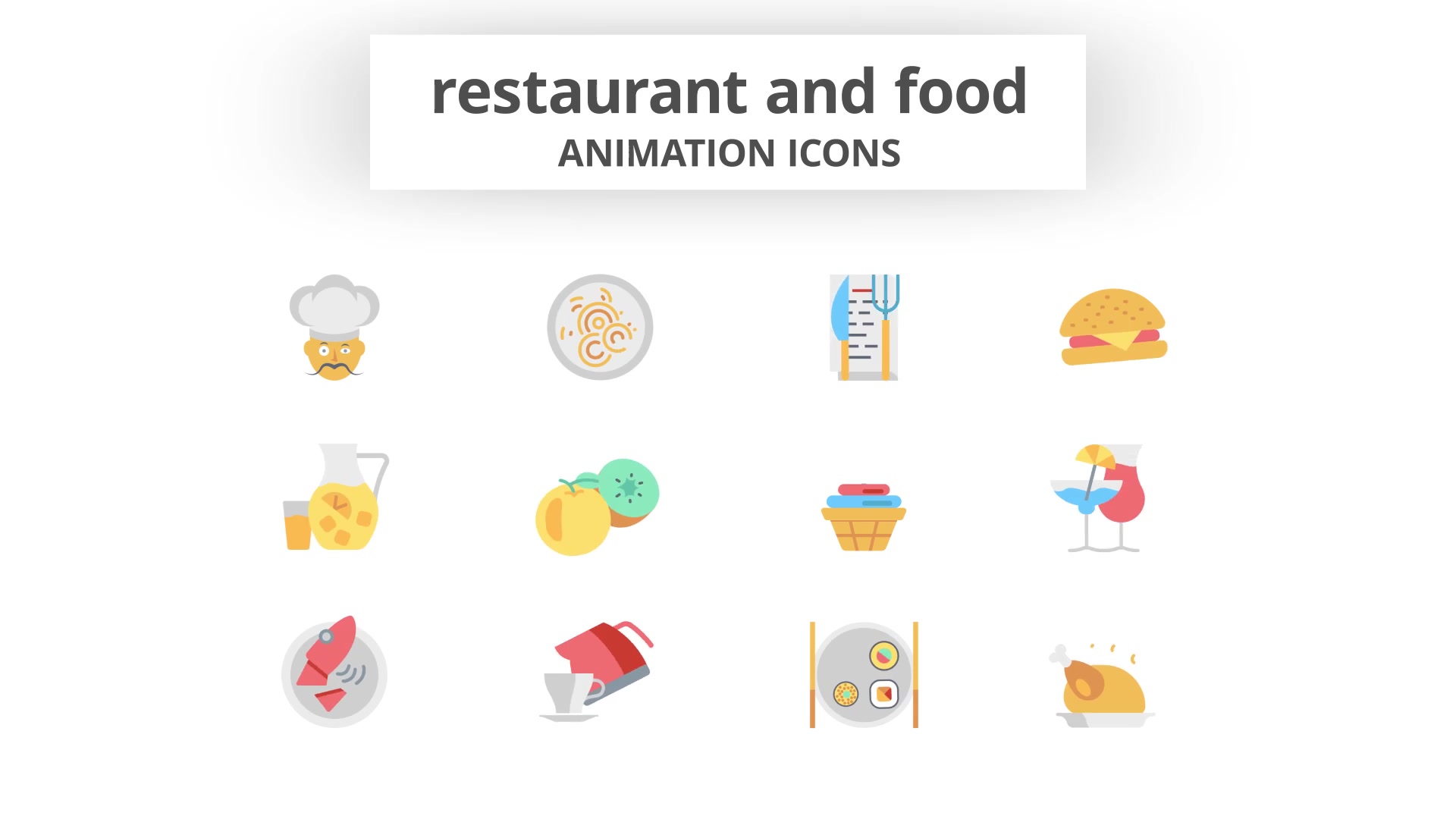 Restaurant and Food Animation Icons Videohive 26634696 After Effects Image 5