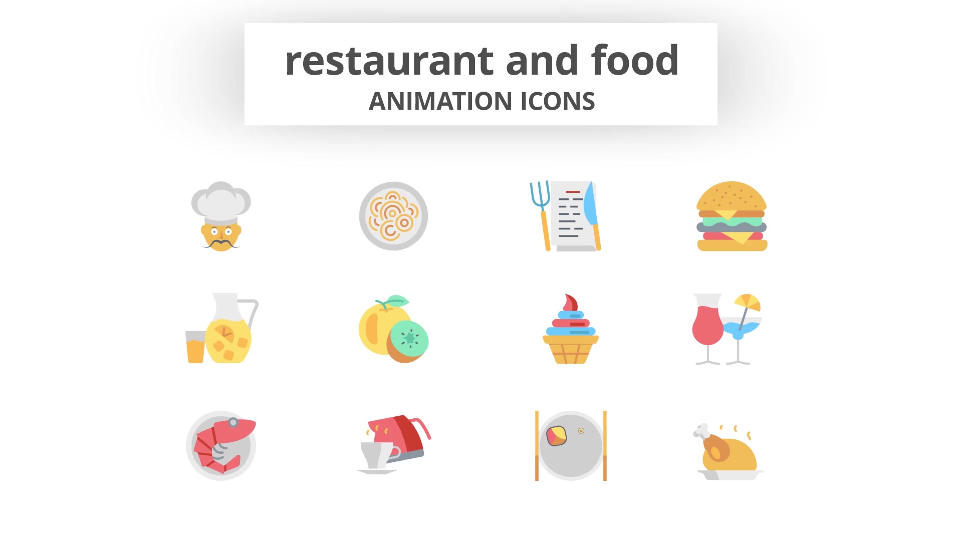 Restaurant and Food Animation Icons Videohive 26634696 After Effects Image 6