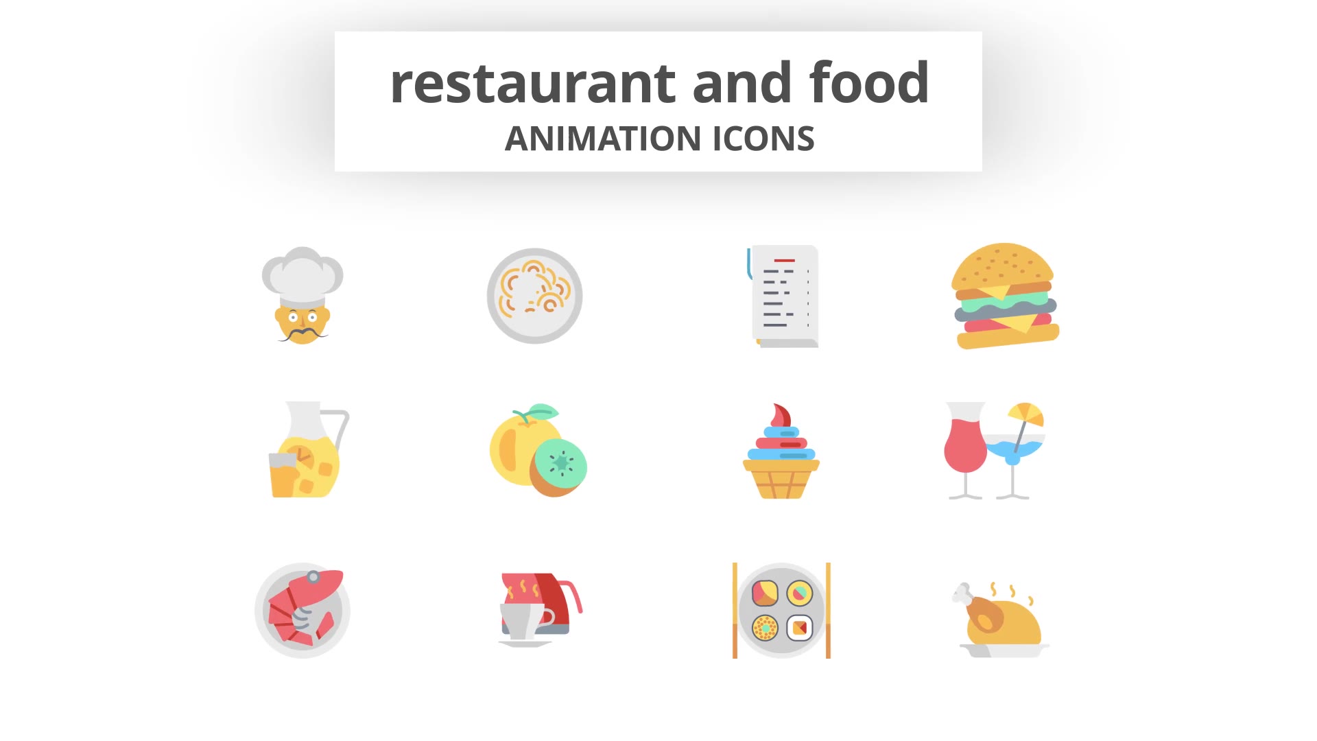 Restaurant and Food Animation Icons Videohive 26634696 After Effects Image 7