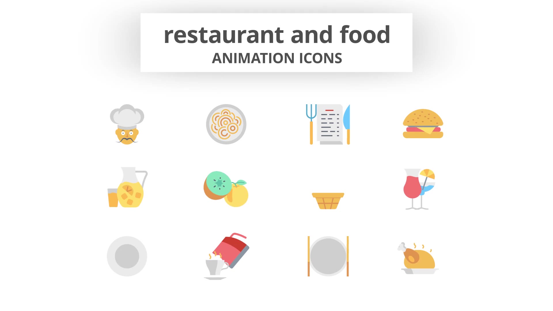Restaurant and Food Animation Icons Videohive 26634696 After Effects Image 8