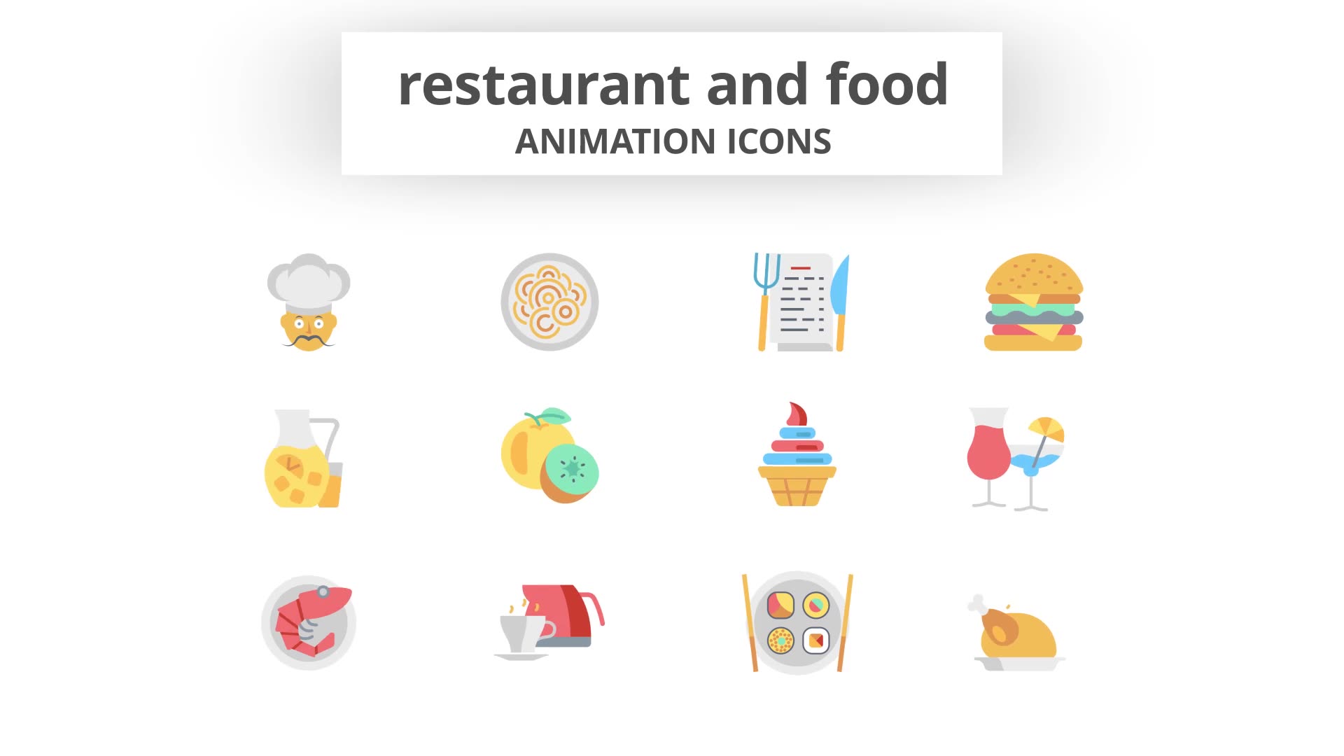 Restaurant and Food Animation Icons Videohive 26634696 After Effects Image 9