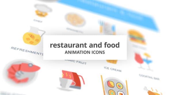 Restaurant and Food Animation Icons - 26634696 Videohive Download