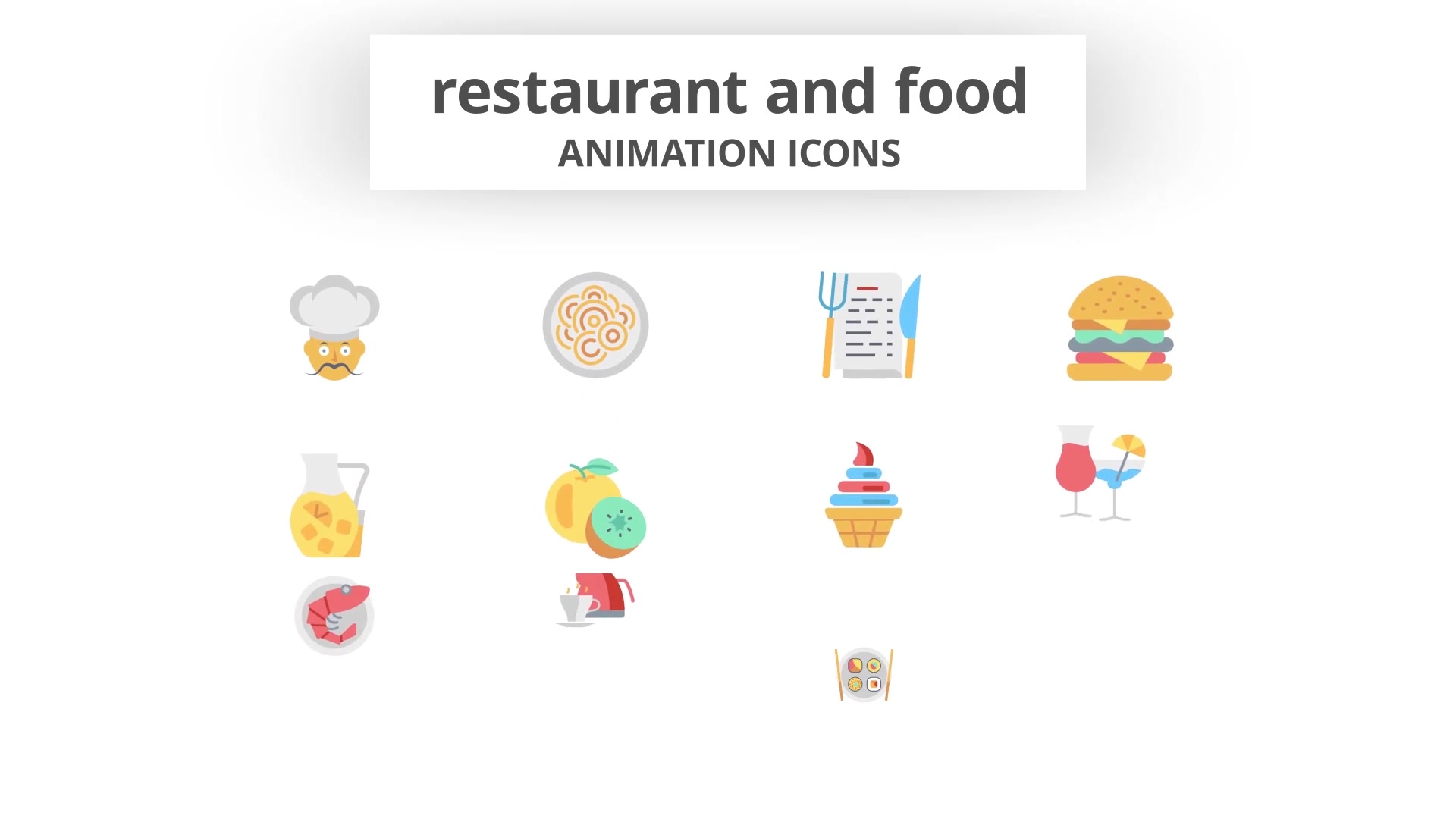 Restaurant and Food Animation Icons (MOGRT) Videohive 26755817 Premiere Pro Image 4
