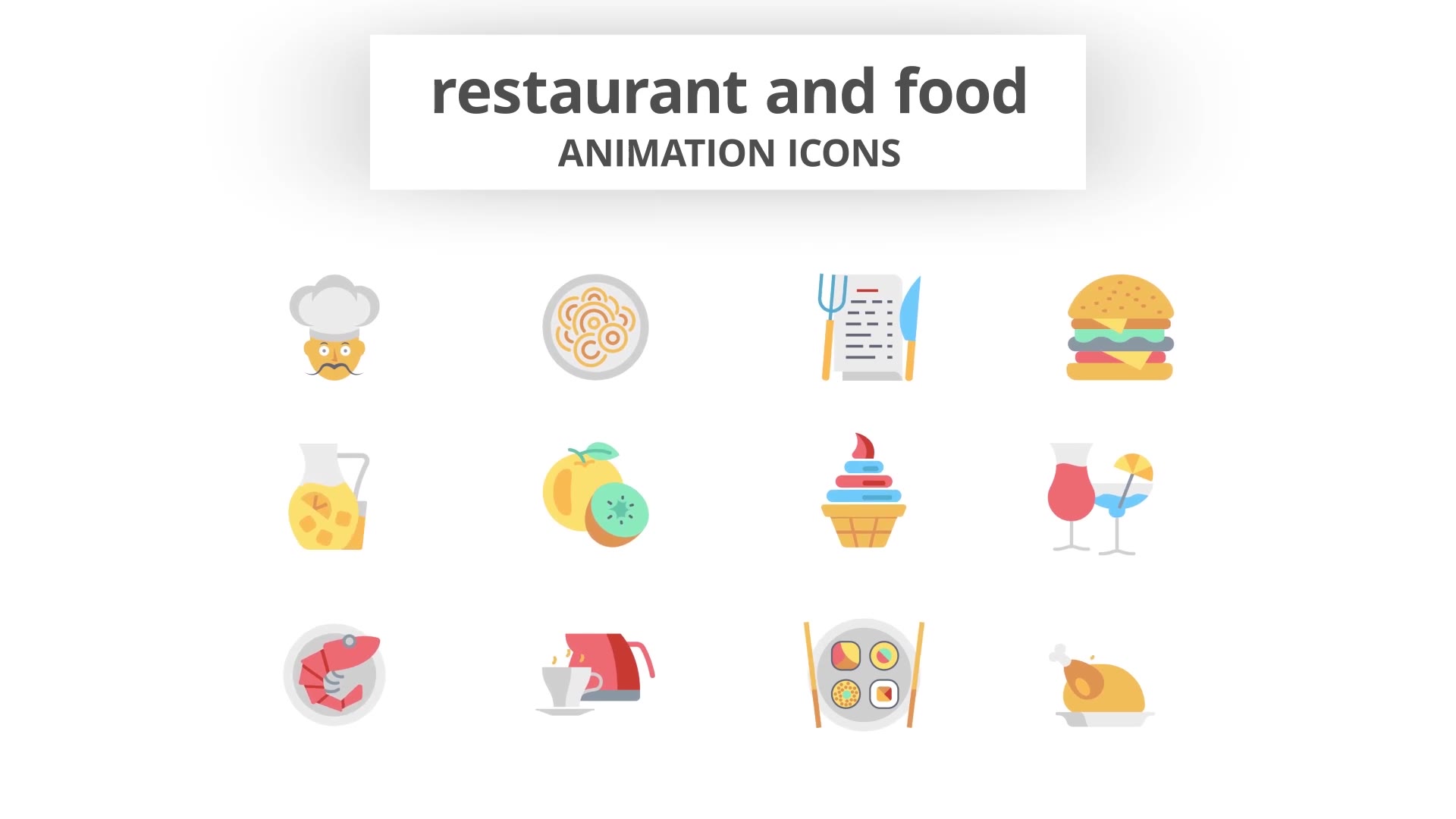Restaurant and Food Animation Icons (MOGRT) Videohive 26755817 Premiere Pro Image 9