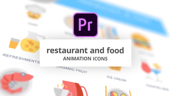 Restaurant and Food Animation Icons (MOGRT) - Download 26755817 Videohive