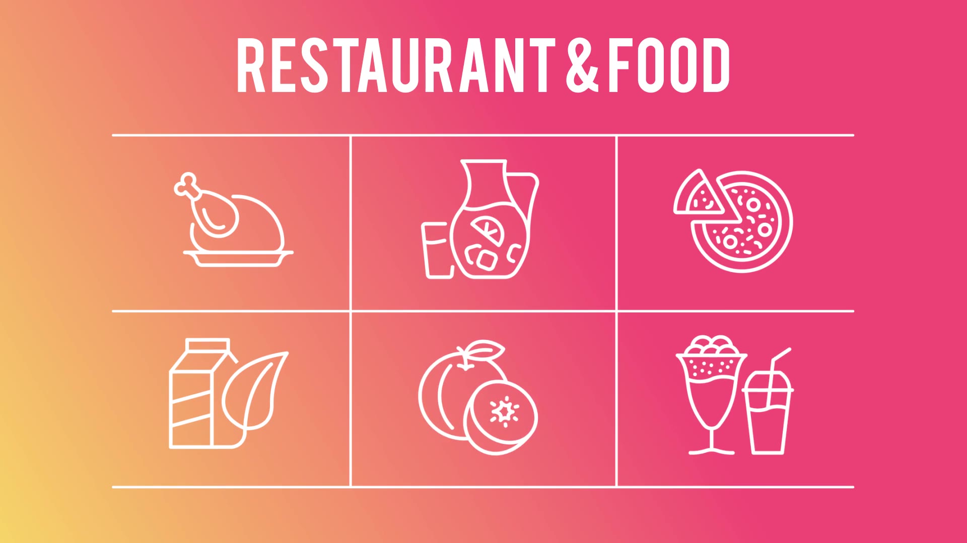 Restaurant and Sport 50 Thin Line Icons - Download Videohive 23172184