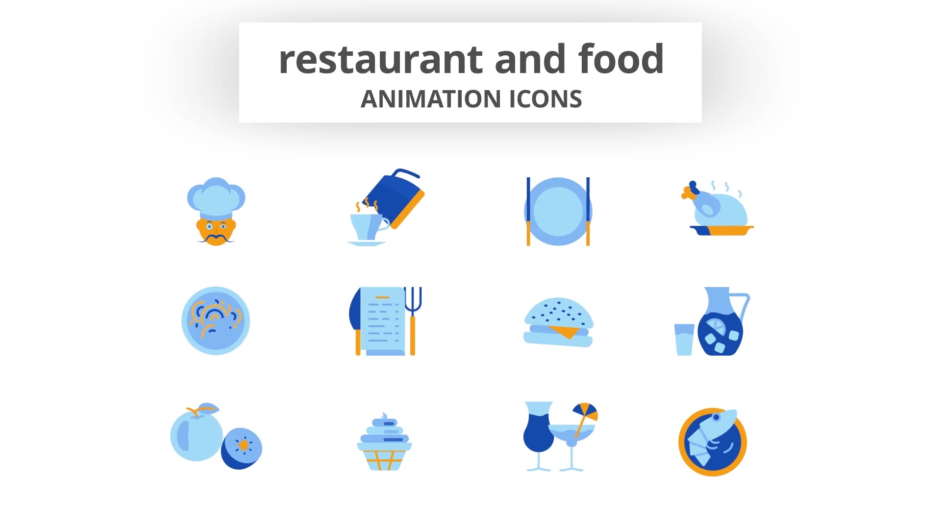 Restaurant & Food Animation Icons Videohive 28168340 After Effects Image 5