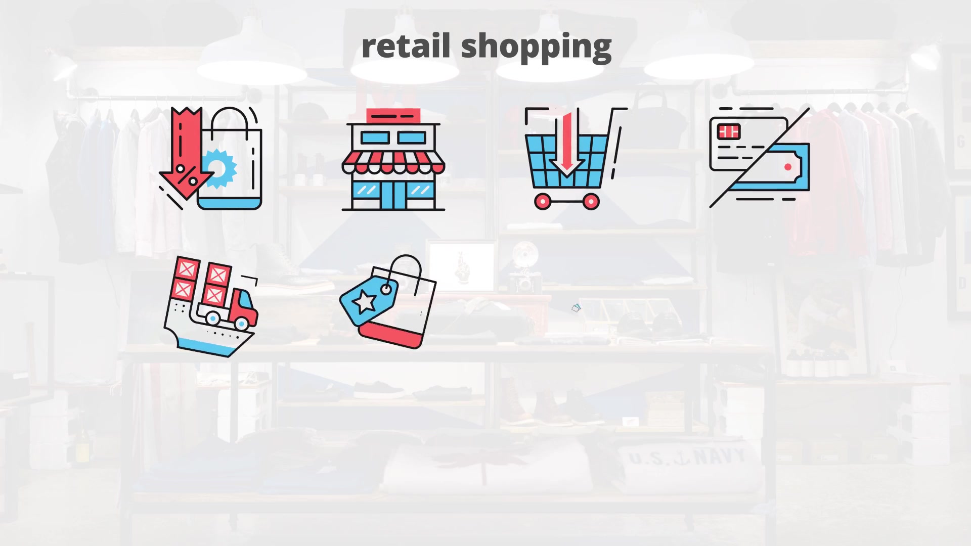 Retail Shoping – Thin Line Icons - Download Videohive 23455727