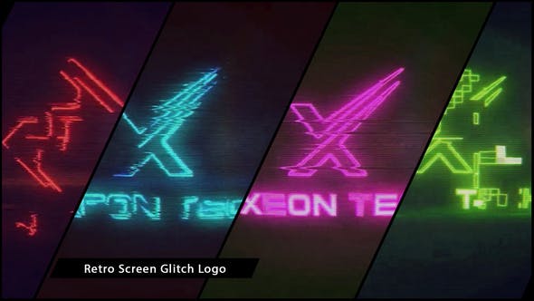Retro Screen Glitch Logo - Videohive Download 20139448