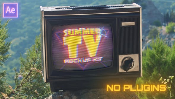 Retro TV Mockup Kit (Summer Edition) - Download 38858174 Videohive