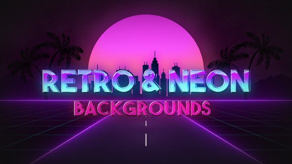 Retro Wave & Neon Backgrounds for Premiere Pro - Videohive 34301920 Download