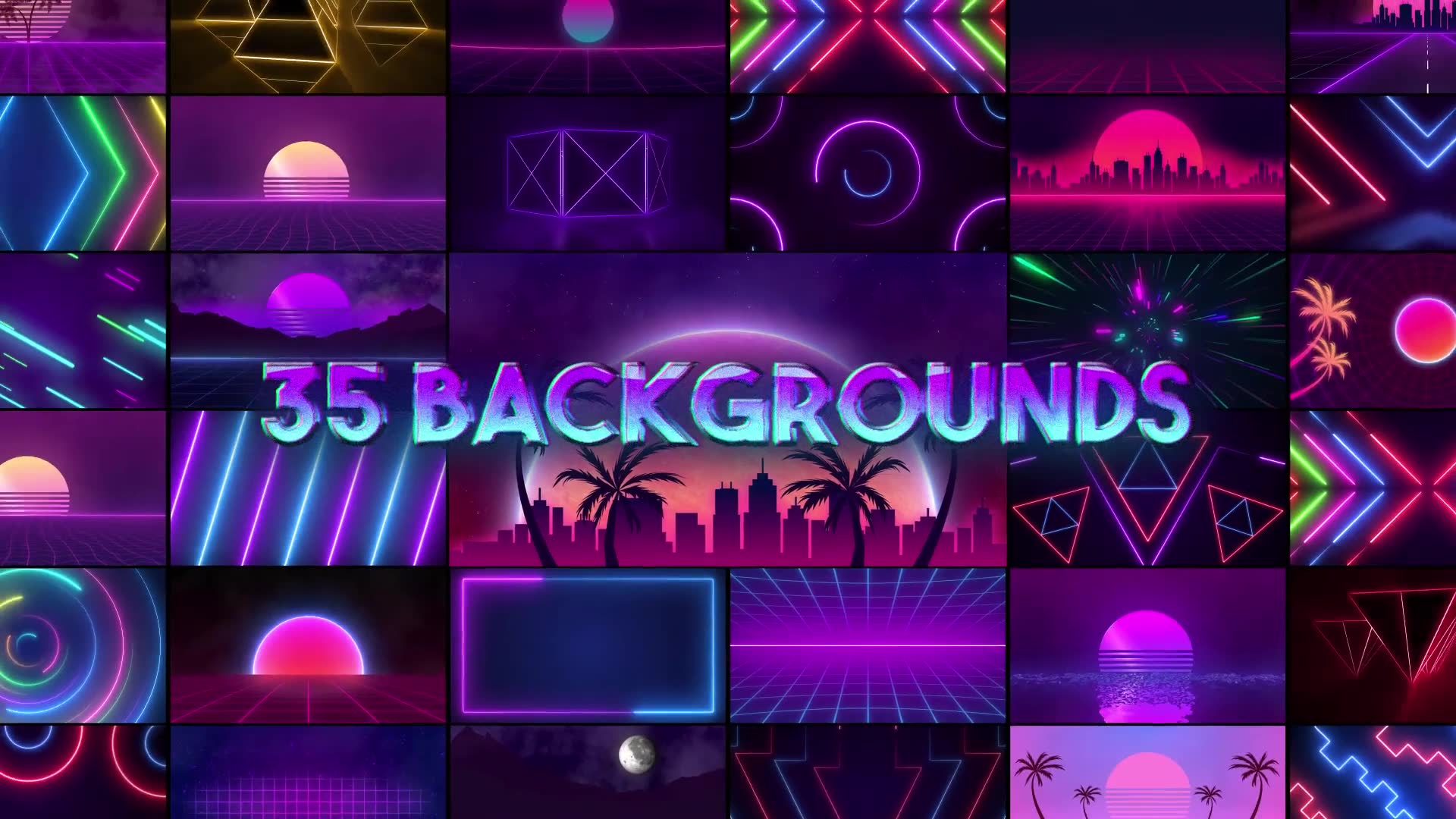 Retro Wave & Neon Backgrounds Videohive 34258073 After Effects Image 2