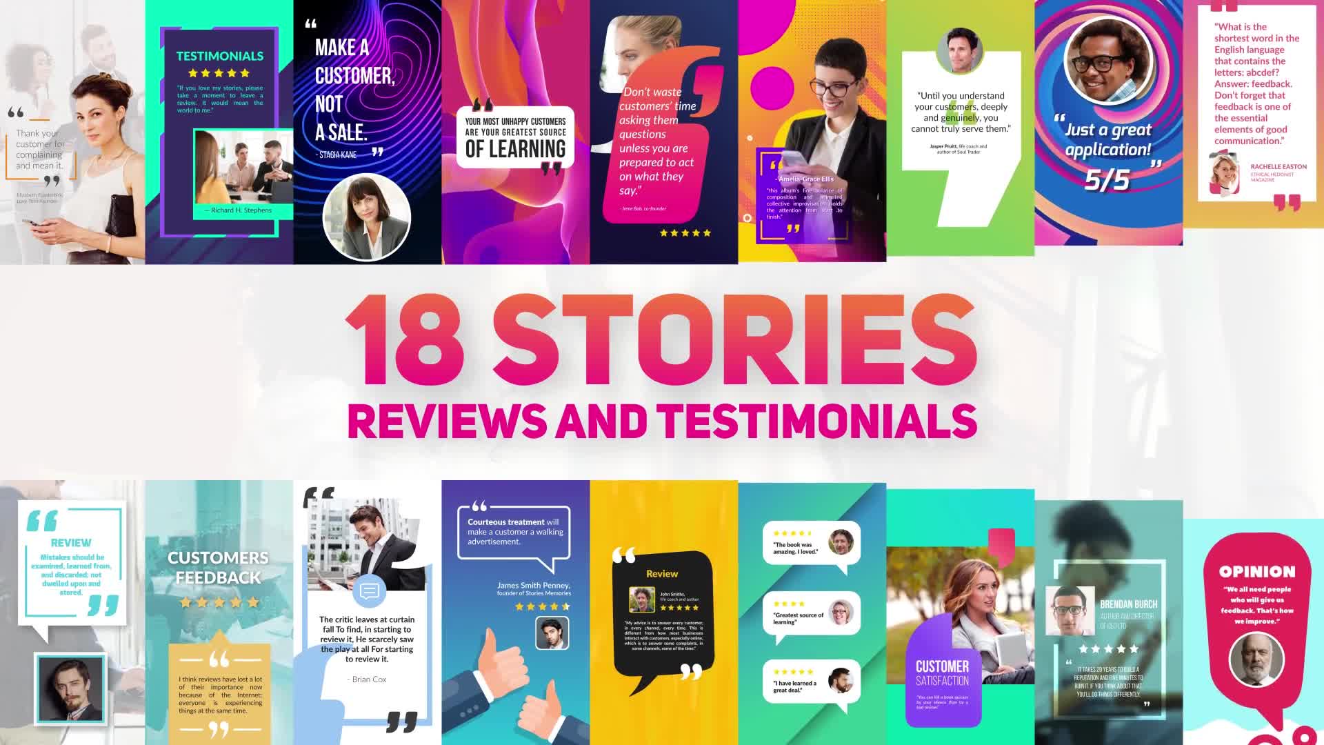 Reviews And Testimonials Insta Pack Videohive 23838431 After Effects Image 1