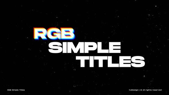 RGB Simple Titles | AE - Videohive 49051827 Download