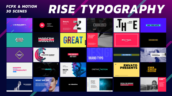 Rise Typography | FCPX & Motion 5 - Download Videohive 22560480