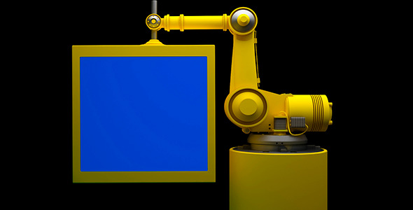 Robot and Monitor With Blue Screen  - Download Videohive 10735494