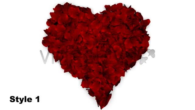 Rose Petals Fall into Heart Shape Alpha Included Videohive 1600365 Motion Graphics Image 3