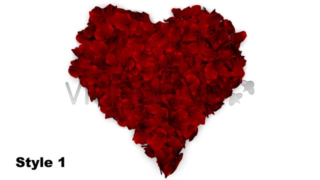 Rose Petals Fall into Heart Shape Alpha Included Videohive 1600365 Motion Graphics Image 4